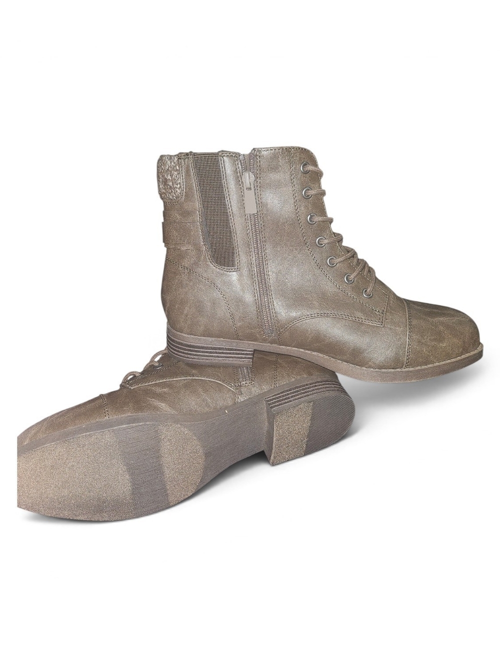 Torrid Brown Combat Booties Size 10.5 WW Extra Wide New